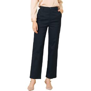 Allegra K Office Trousers for Women's High Waist Straight Leg Bootcut Work Pants