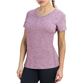 icyzone Workout Shirts Yoga Tops Activewear V-Neck T-Shirts for Women Running Fitness Sports Short Sleeve Tees