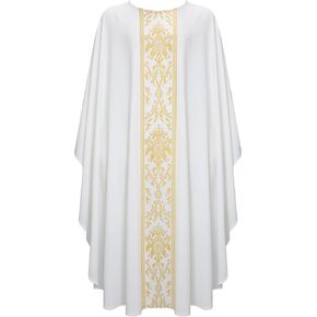 Gothic Chasuble Church Pastor Celebrant Priest Vintage Robe Gown Cape Cassock Vestment 4 Colors