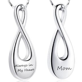 Imrsanl Infinity Cremation Jewelry for Ashes Urn Necklace Pendants for Ashes Wome/Men Memorial Lockets Keepsake Cremation Ashes Jewelry