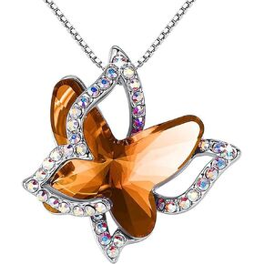 CSIYANJRY99 Butterfly Crystal Pendant Necklaces Bohemia Silver Tone Crystals Jewelry Necklaces Gifts for Women Girls