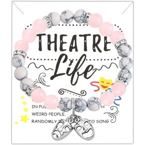 Comedy Tragedy Masks Necklace Drama Teacher Jewelry Theatre Mask Bracelet for Actor Actress Broadway Gift