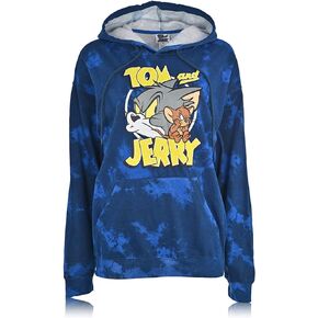 Mens Tom & Jerry Battle Hoodie - Classic Hanna-Barbera Long Sleeve Sweatshirt - Vintage Cartoon Hoodie