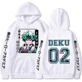 Xuminvty Midoriya Academia Hoodie Adult Men Deku Sweatshirt Izuku Cosplay Pullover Sweater