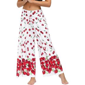 Lu's Chic Women's Gaucho Yoga Pants Palazzo Boho Bohemian Hippie Dance Workout Harem Wide Leg