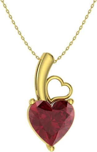 Diamondere Natural and Certified Heart Cut Gemstone Solitaire Petite Necklace in 14k Solid Gold | 0.32 Carat Pendant with Chain Valentine's Day gift for her in Saudi Arabia
