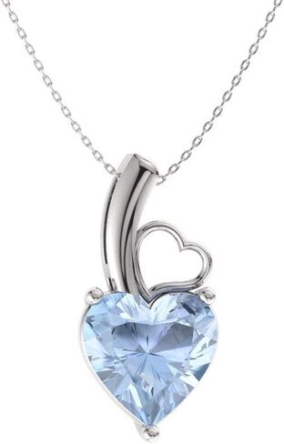 Diamondere Natural and Certified Heart Cut Gemstone Solitaire Petite Necklace in 14k Solid Gold | 0.32 Carat Pendant with Chain Valentine's Day gift for her in Saudi Arabia