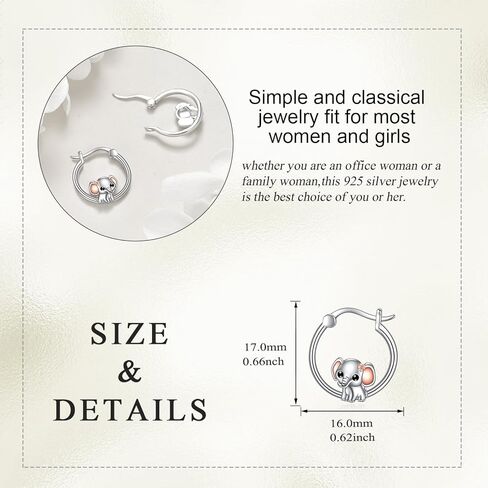 أقراط على شكل حيوانات من الفضة الإسترليني، أقراط على شكل حيوان صغير لطيف، هدايا مجوهرات للنساء والفتيات in Kuwait