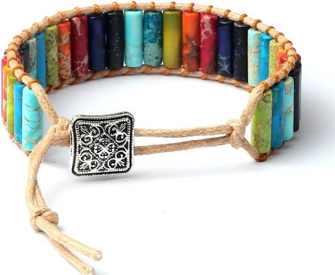 سوار من الخرز الطبيعي مصنوع يدويًا من CLPHARR للنساء، 4 مم من حجر الشفاء الطبيعي بوهو أساور قابلة للتعديل مع قلادة هدايا مجوهرات للرجال والنساء in Kuwait