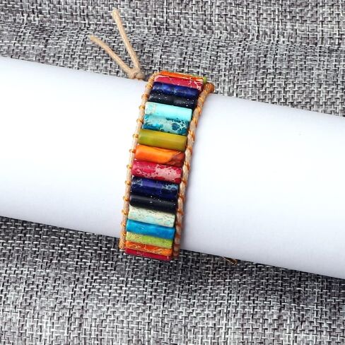 سوار من الخرز الطبيعي مصنوع يدويًا من CLPHARR للنساء، 4 مم من حجر الشفاء الطبيعي بوهو أساور قابلة للتعديل مع قلادة هدايا مجوهرات للرجال والنساء in Kuwait