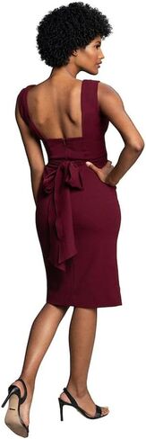 DRESS THE POPULATION Women's Alessia Sleeveless Plunge Neckline Waist Tie Midi Dress in Saudi Arabia