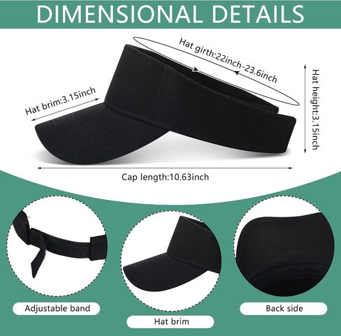 24 Pcs Sports Sun Visors Hats for Women Men Adjustable UV Protection Visor Hats Empty Top Cotton Golf Visor Tennis Visors Running Visors Cap for Women Youth Football Baseball, 6 Colors in Saudi Arabia