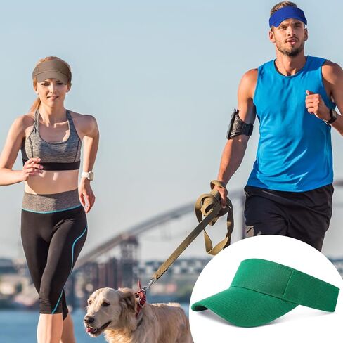 24 Pcs Sports Sun Visors Hats for Women Men Adjustable UV Protection Visor Hats Empty Top Cotton Golf Visor Tennis Visors Running Visors Cap for Women Youth Football Baseball, 6 Colors in Saudi Arabia
