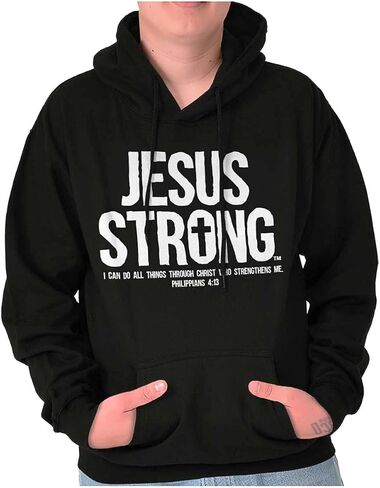 Jesus Strong Philippians 4:13 Bible Hoodie Sweatshirt Women Men in Kuwait