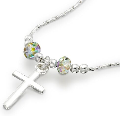 قلادة فضية من اختيار المعلقات المتقاطعة المصنوعة من كريستال سواروفسكي، مقاس 16 + 4 بوصة in Kuwait