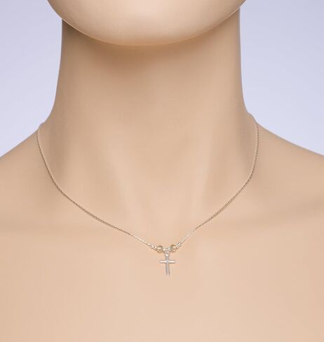 قلادة فضية من اختيار المعلقات المتقاطعة المصنوعة من كريستال سواروفسكي، مقاس 16 + 4 بوصة in Kuwait