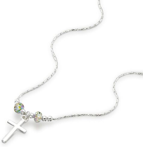 قلادة فضية من اختيار المعلقات المتقاطعة المصنوعة من كريستال سواروفسكي، مقاس 16 + 4 بوصة in Kuwait