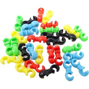 HONBAY 30PCS Plastic Bike Cable Clips Bicycle Rotating S-Hook Clips Cycling Shift Cable Brake Gear Cable Housing Fixing Holder for MTB Road Bike Folding Bike (5 Color)