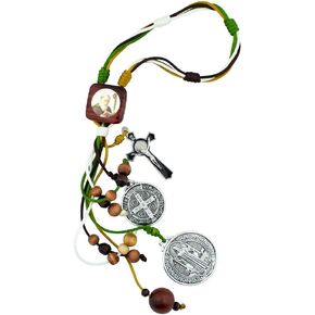 VILLAGE GIFT IMPORTERS 12" Saint Benedict Home Blessing Ornament | 3 Colors | Fits on Your Door Handle or Can Be Hung on Hook | Christian Home Goods (Brown)