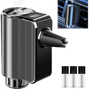 Smart Car Air Freshener with Three Adjustable Intensity Levels, Portable Smart Car Air Freshener, Rechargeable Smart Car Air Freshener Diffuser With 3Pcs Empty Bottle (No Essential Oil)