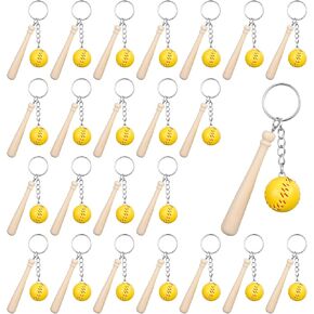 24 مجموعة سلسلة مفاتيح أكريليك للكرة اللينة مع مضرب خشبي مصغر للكرة اللينة لهدايا الكرة اللينة، هدايا الحفلات الرياضية، حقيبة رياضية للكرة اللينة in Kuwait