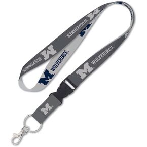 WinCraft Michigan Wolverines Lanyard with Detachable Buckle, 1" - Michigan Blue and Grey