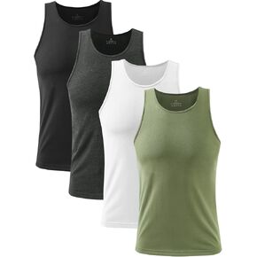 Orrpally Basic Tank Top for Mens Sleeveless Layering Tops Workout T-Shirt Undershirt Tanks 4 Pack