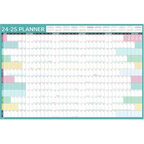 Yearly Wall Calendar 2025-2026 - Wall Calendar 2025-2026, Jul. 2025 - Jun. 2026, Yearly Calendar 2025-2026 with Julian Dates, Thick Paper, Round Sticks, 34.9" x 23.1"(Open) - Colorful