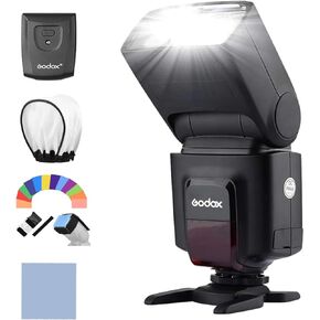Godox Universal Camera Flash Speedlite مع جهاز استقبال مدمج مع AT-16 2.4G دليل إرسال الزناد اللاسلكي رقم 33 S1 S2 استبدال أوضاع Canon Nikon Pentax مع 12 * فلاش جل + ناشر