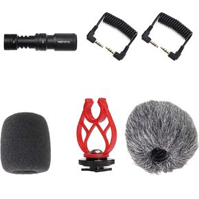 Universal Video Microphone,Compatible with iPhone Android 3.5mm Interface Smartphones, 3.5mm Interface Canon EOS/Nikon DSLR/Sony/Cameras…