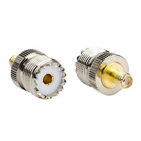 2pcs SMA Female to UHF Female SO-239 SO239 Connector,RF Coaxial Adapter for Baofeng UV5R and GT3-TP Radios PL259 to Base Station Antenna