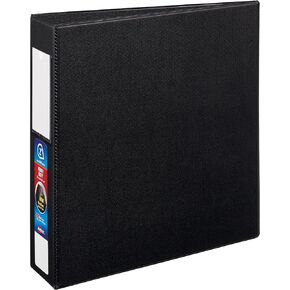 Avery Heavy-Duty 3 Ring Binder with Label Holder, 4 Inch One Touch EZD Rings, 4.5 Inch Spine, 1 Black Binder (79994)