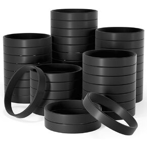 60 Pieces Rubber Bracelets Black Sports Band Unisex for Sports Teams Party Games Fashion Decorations