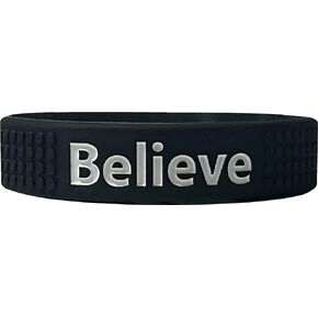 Believe Sensory Motivational Wristband Bracelet - Silicone Inspirational Rubber Bracelets – Calming Anxiety Fidgeting ADHD Focus Habit Breaking Relief & Motivation LLC