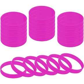 24 PCS Rubber Bracelets Blank Silicone Wristbands for Woman Men