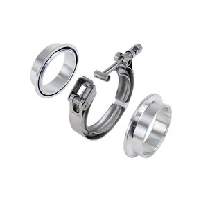 HPS Stainless Steel 3-1/2" (89mm) V Band Clamp Kit, Aluminum Flanges, NBR O-Ring, Quick Release