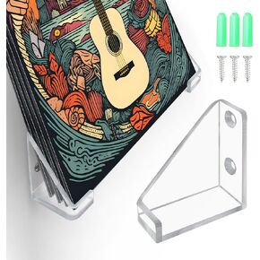 Clear Vinyl Record Holder Wall mounted Mount, Acrylic Album Record Floating Shelf Display Your Daily LP Listening in Office Home (12)
