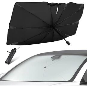 Pincuttee Car Umbrella Sun Shade for Windshield,Car Shades for Front Window,Foldable Car Windshield Sunshades,Reflective Sunshade for Blocks UV Rays,for Truck/Pickup/MPV/Minivan(XXL,150x85cm)