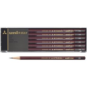 1 x Mitsubishi pencil pencil Unistar hexagonal standard 2B dozen (12 pieces) (Japan import) by "Mitsubishi Pencil Co, Ltd."