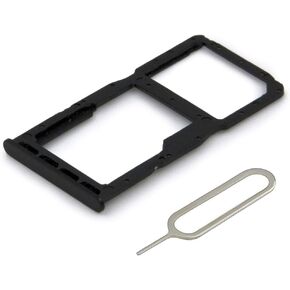 MMOBIEL DUAL SIM Card Slot Tray Holder Replacement Compatible with Huawei P30 Lite New Edition 2020 - Incl. SIM Pin - Black