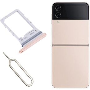 for Samsung Galaxy Z Flip 4 5G SIM Card Tray Card Holder Slot Replacement Parts + Open Eject Pin (Blue)