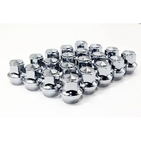 Set of 20 Veritek 14x1.5mm 13/16 21mm Hex 1.5 Inch 38.5mm Length Chrome OEM Factory Style Large Acorn Seat Lug Nuts for Ford Mustang Edge Fusion Lincoln Factory Wheels Replaces ACPZ1012D