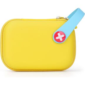 Mini First Aid Kit, 113 Pc. Water-Resistant Hard Toddler Kids Small Cute Case for Car, Home - TSA-Approved Travel Size