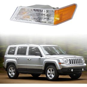 nifeida Front Turn Signal Side Marker Lamp Replacement for Jeep Patriot 2007 2008 2009 2010 2011 2013 2014 2015 2016 Front Left Driver Side Incandescent Clear Lens Parking Light