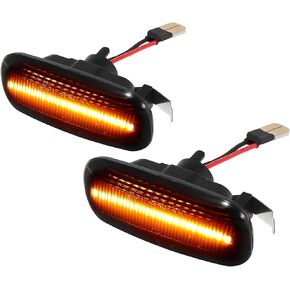 X AUTOHAUX Car Markers Light Accessories LED Side Marker Lights Sequential Flashing Turn Signal Light Assembly for Audi A6 2000-2011 for Audi A4 2002-2008 1Pair OE Prat No.8E0949127