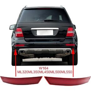 Rear Bumper Reflector Assembly Left & Right Pair Set Compatible With Mercedes-Benz W164 ML320 ML350 ML500 2008 2009 2010 2011 Replacement OEM ‎1648200374 1648200674
