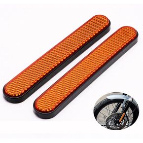 Motorcycle Front Fork Reflector Fender Lower Legs SliderTrim Reflector Fit for Sportster 883 1200 X48 2004-2018 (Yellow 2 Pcs)