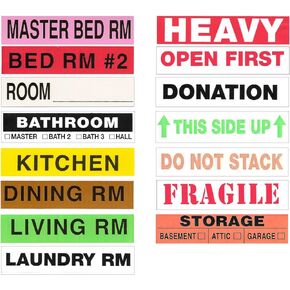 Tag-A-Room Home Moving Labels Color Coded Packing Stickers (450Home)