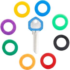 Uniclife 24 Pack 0.8 Inch Round Key Caps Covers Key Identifiers Markers Protectors for Small Regular Round Flat House Keys (Not Suitable for Odd-Shaped Keys), 8 Colors