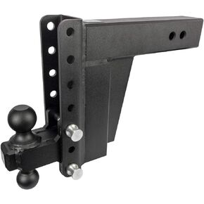 BulletProof Hitches 3.0" Adjustable Extreme Duty Trailer Hitch (36,000lb Rating) - 4" Drop/Rise with 2" and 2 5/16" Dual Ball - Black Textured Powder Coat, Solid Steel, Corrosion-Resistant